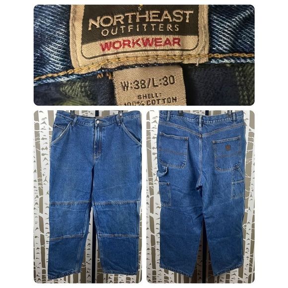 Northeast Outfitters Other - Northeast Outfitters Workwear Mens Flannel Lined Carpenter Jeans sz W38 L30